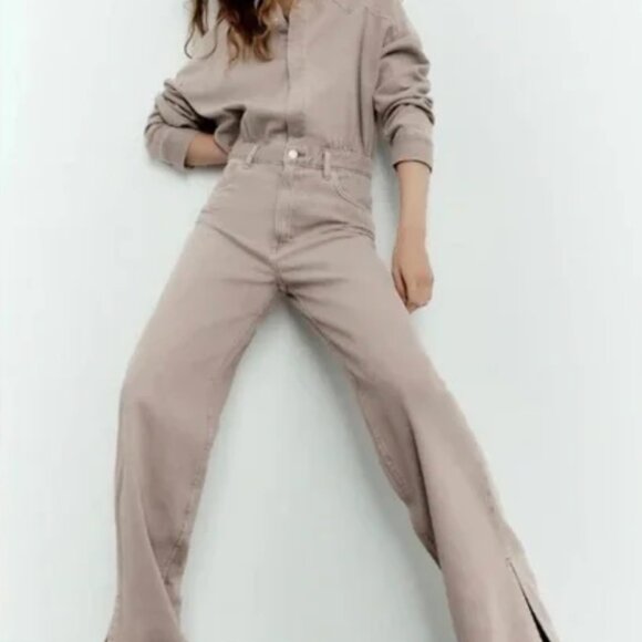 Zara TRF Long Denim Jumpsuit - Picture 3 of 10